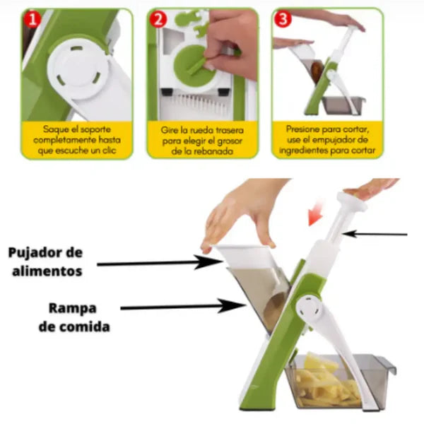 CortaFácil™-Cortador y Rallador de Frutas y Verduras